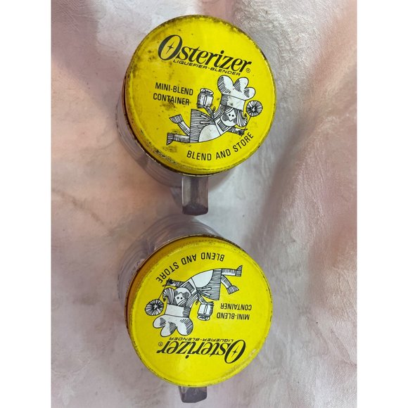 Osterizer Liquifier-Blender Containers w Covers 8 oz size Vintage - Picture 2 of 7